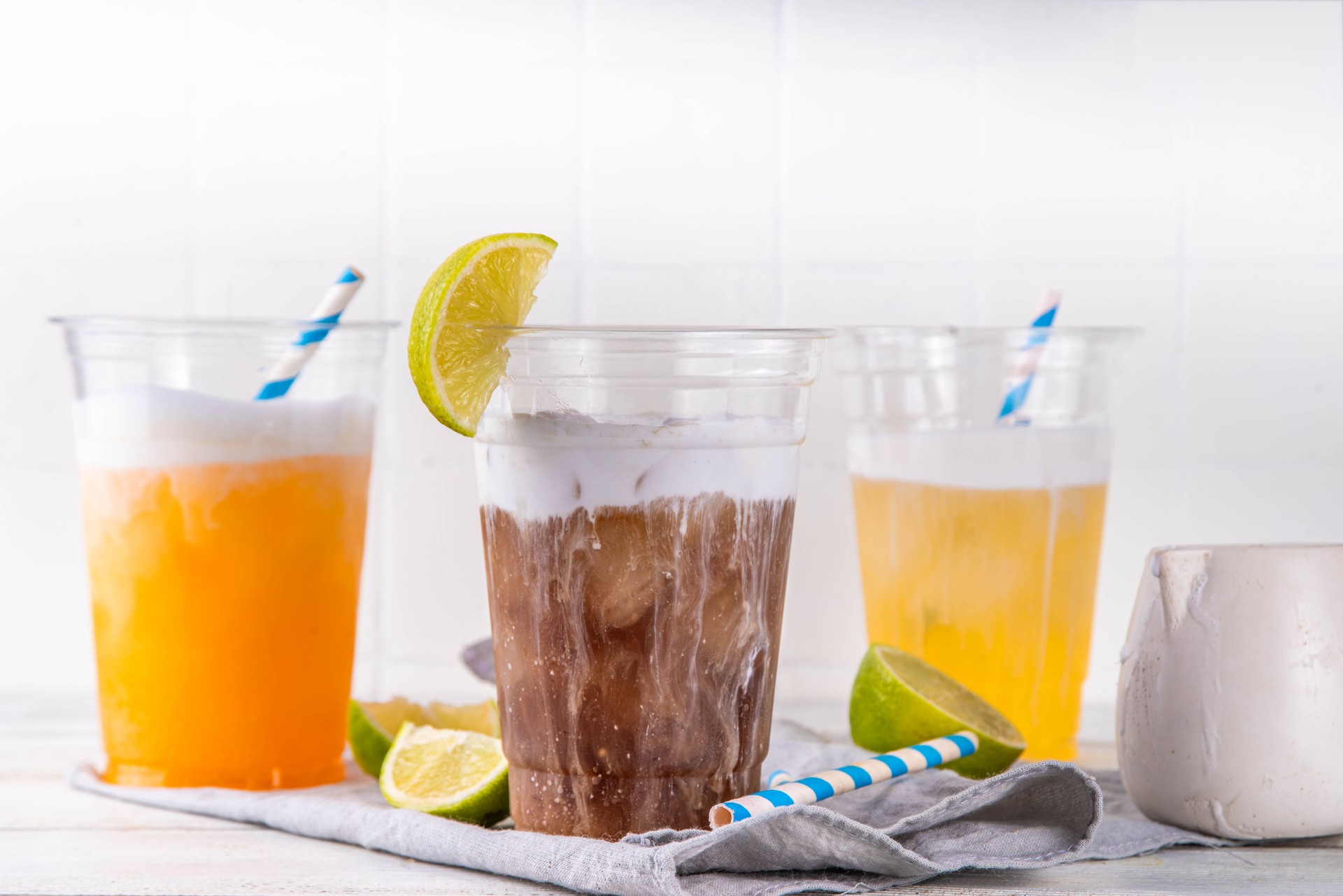 Dirty soda, soda and creamer alcohol free mocktail